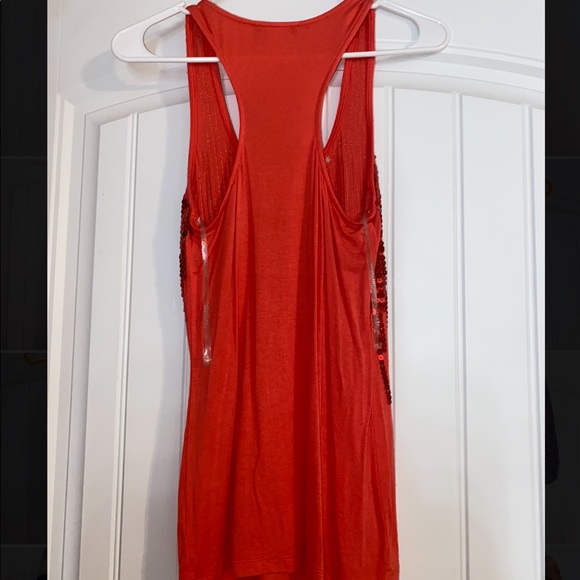 Coral/red sequined tank size S/M - Picture 3 of 3